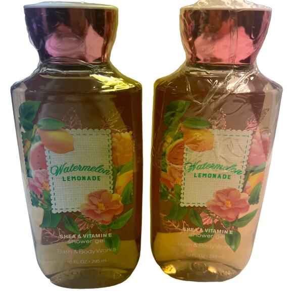 2 x Bath & Body Works WATERMELON LEMONADE Shea & Vitamin E shower gel Lot of 2 - Picture 1 of 7